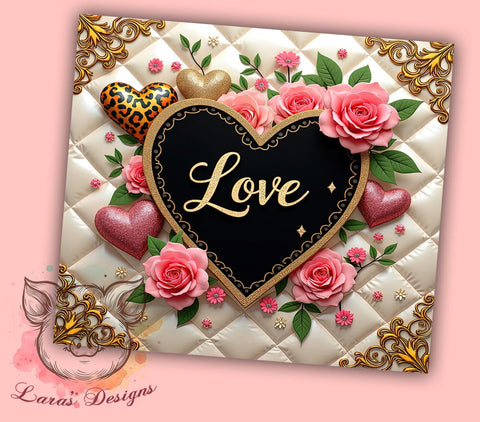 Romantic Heart Valentines Day Tumbler, Love Tumbler Wrap, 20oz Sublimation Design, Romantic Gift Idea, Heart Design Tumbler, Personalized Valentines Gift, Cute Love Mug Sublimation Lara' s Designs 