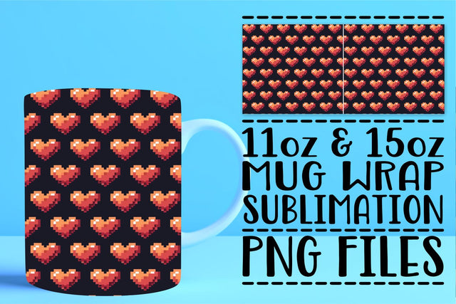 Romantic Heart Wrap 11oz Mug Sublimation afrosvg 