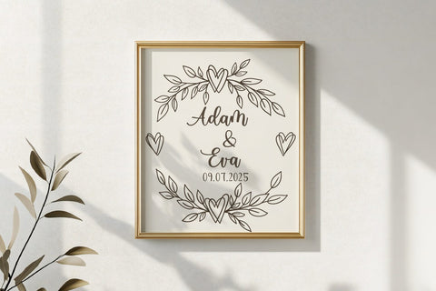 Romantic Heart Wreath Circle Frame SVG | Botanical Cut File for Cricut & Silhouette SVG Tafti Art 