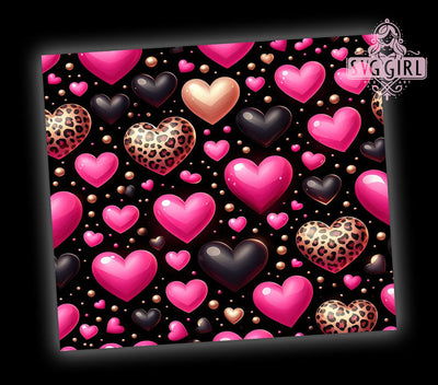 Romantic Hearts 20oz Tumbler, Hearts Tumbler Wrap, 20oz Sublimation, Love Theme Tumbler, Romantic Gift, Cute Tumbler Design, Holiday Tumbler Wrap Sublimation SvggirlplusArt 