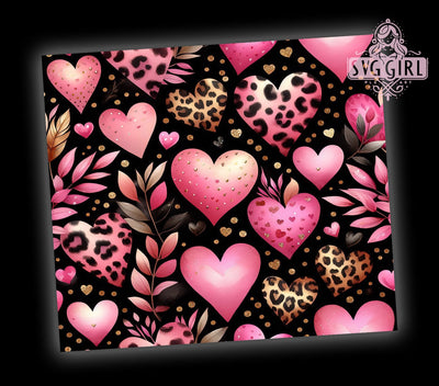 Romantic Hearts 20oz Tumbler, Hearts Tumbler Wrap, 20oz Sublimation, Love Theme Tumbler, Romantic Gift, Cute Tumbler Design, Holiday Tumbler Wrap Sublimation SvggirlplusArt 