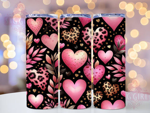Romantic Hearts 20oz Tumbler, Hearts Tumbler Wrap, 20oz Sublimation, Love Theme Tumbler, Romantic Gift, Cute Tumbler Design, Holiday Tumbler Wrap Sublimation SvggirlplusArt 