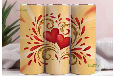 Romantic Hearts 20oz Tumbler Wrap Sublimation PixelChick 