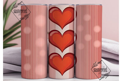 Romantic Hearts 20oz Tumbler Wrap Sublimation sassyprint 
