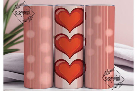 Romantic Hearts 20oz Tumbler Wrap Sublimation sassyprint 