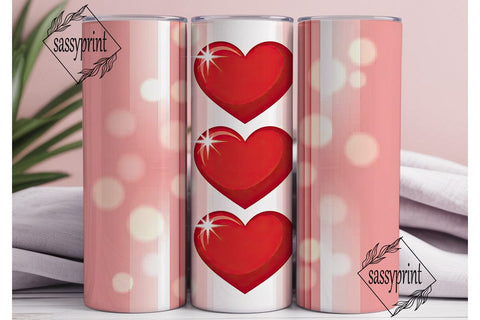 Romantic Hearts 20oz Tumbler Wrap Sublimation sassyprint 