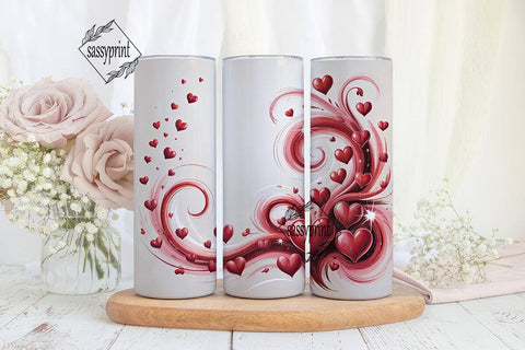 Romantic Hearts 20oz Tumbler Wrap Sublimation sassyprint 