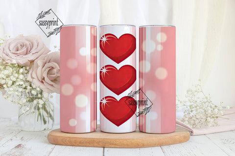 Romantic Hearts 20oz Tumbler Wrap Sublimation sassyprint 