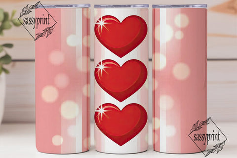 Romantic Hearts 20oz Tumbler Wrap Sublimation sassyprint 