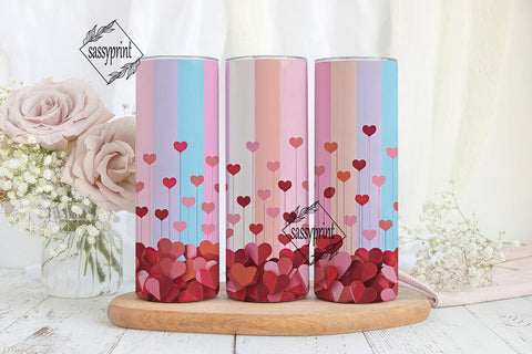 Romantic Hearts Gradient 20oz Tumbler Sublimation sassyprint 