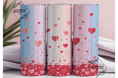 Romantic Hearts Gradient 20oz Tumbler Sublimation sassyprint 