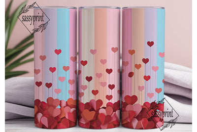 Romantic Hearts Gradient 20oz Tumbler Sublimation sassyprint 