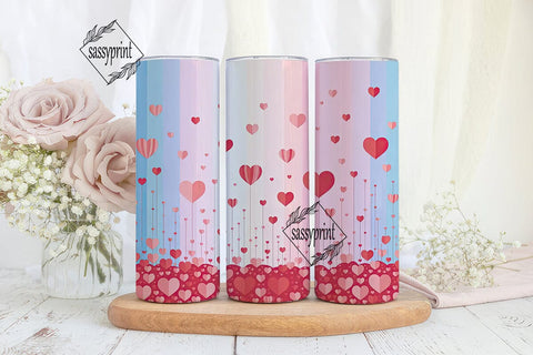 Romantic Hearts Gradient 20oz Tumbler Sublimation sassyprint 