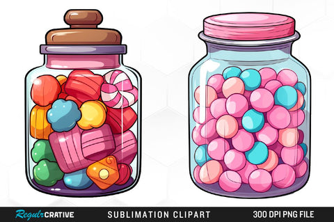 Romantic Jars Watercolor Clipart Bundle Sublimation Regulrcrative 