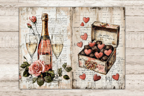 Romantic Junk Journal Paper | Valentines Day Ephemera SVG GlamArtZhanna 
