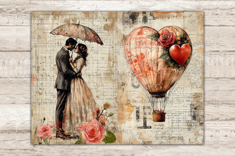 Romantic Junk Journal Paper | Valentines Day Ephemera SVG GlamArtZhanna 