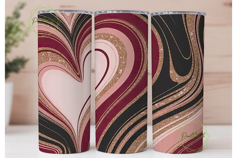 Romantic Marble Heart 20oz Tumbler Wrap Sublimation PixelChick 
