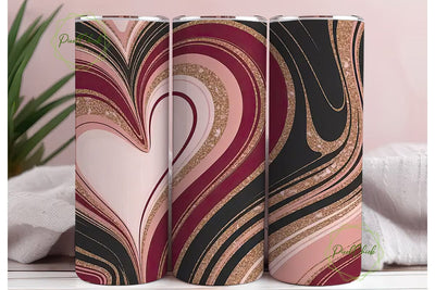 Romantic Marble Heart 20oz Tumbler Wrap Sublimation PixelChick 