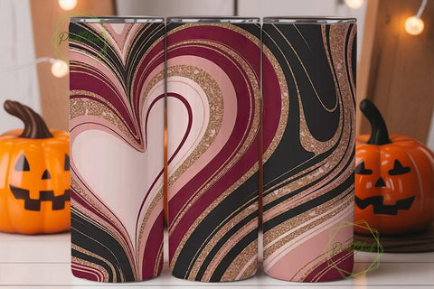 Romantic Marble Heart 20oz Tumbler Wrap Sublimation PixelChick 