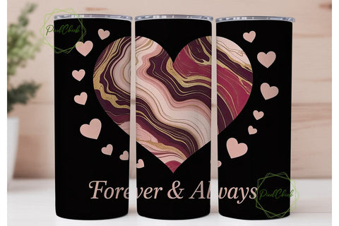 Romantic Marble Heart 20oz Tumbler Wrap Sublimation PixelChick 
