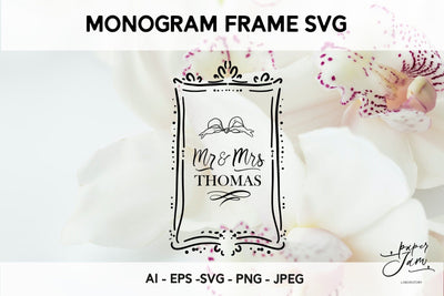 Romantic Monogram Frame SVG SVG Paperjamlab 