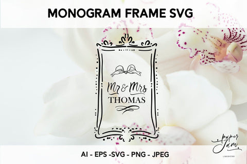 Romantic Monogram Frame SVG SVG Paperjamlab 
