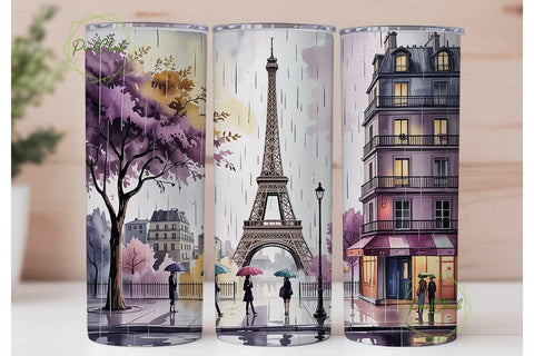 Romantic Paris Tumbler Wrap Sublimation PixelChick 