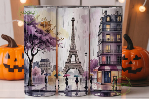 Romantic Paris Tumbler Wrap Sublimation PixelChick 