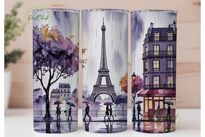 Romantic Paris Tumbler Wrap Sublimation PixelChick 