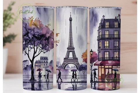 Romantic Paris Tumbler Wrap Sublimation PixelChick 