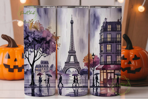 Romantic Paris Tumbler Wrap Sublimation PixelChick 