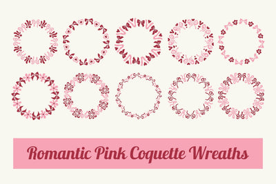 Romantic Pink Coquette Wreaths Sublimation Rin Green 