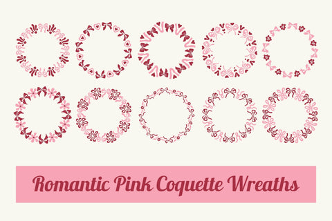 Romantic Pink Coquette Wreaths Sublimation Rin Green 