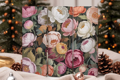 Romantic Pink Floral 20oz Tumbler Wrap Sublimation DesignSVG 