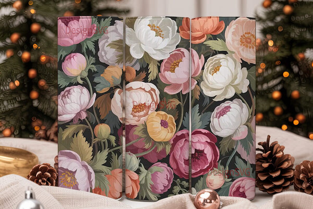 Romantic Pink Floral 20oz Tumbler Wrap Sublimation DesignSVG 