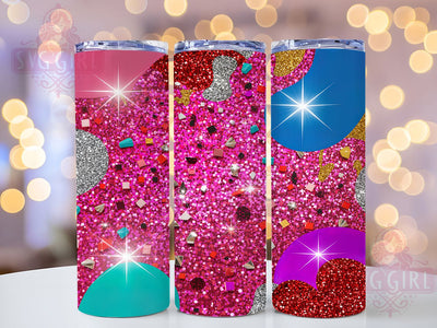 Romantic Pink Glitter Tumbler, Romantic Sparkly Design, Seamless Tumbler Wrap, 20Oz Sublimation, Sparkly Pink Art, Glitter Ombre Printable, Romantic Tumbler Design Sublimation SvggirlplusArt 