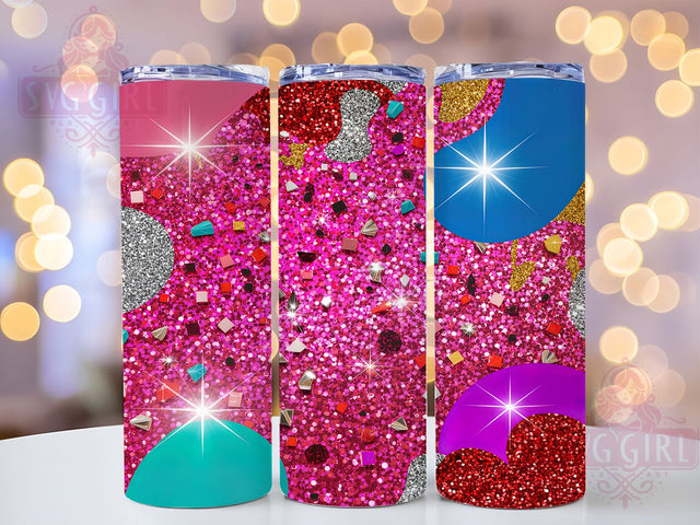 Romantic Pink Glitter Tumbler, Romantic Sparkly Design, Seamless Tumbler Wrap, 20Oz Sublimation, Sparkly Pink Art, Glitter Ombre Printable, Romantic Tumbler Design Sublimation SvggirlplusArt 