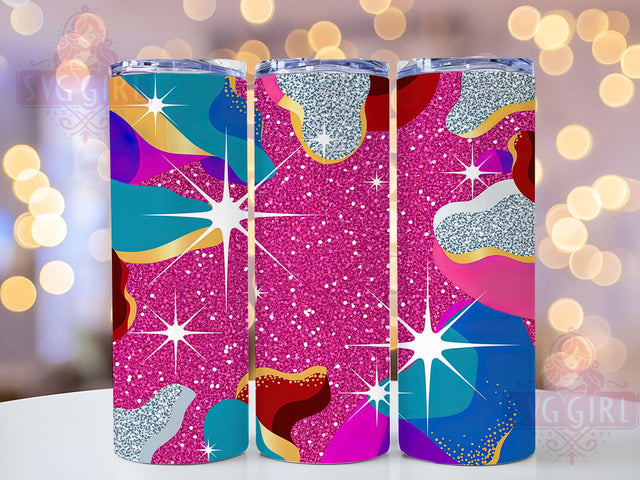 Romantic Pink Glitter Tumbler, Romantic Sparkly Design, Seamless Tumbler Wrap, 20Oz Sublimation, Sparkly Pink Art, Glitter Ombre Printable, Romantic Tumbler Design Sublimation SvggirlplusArt 