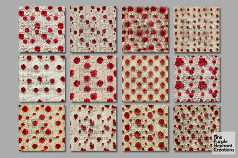 Romantic Red Rose Lace Digital Paper | Delicate Wedding Sublimation Digital Pattern Fine Purple Elephant Creations 