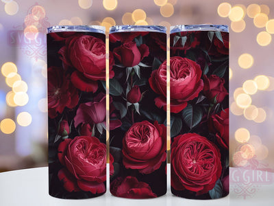 Romantic Red Rose Tumbler, Seamless Bloom Wrap, Romantic Chic Style, Elegant Garden Design, Classic Floral Motif, Artistic Botanical Print, Vibrant Nature Theme, 20Oz Tumbler, Sublimation Sublimation SvggirlplusArt 