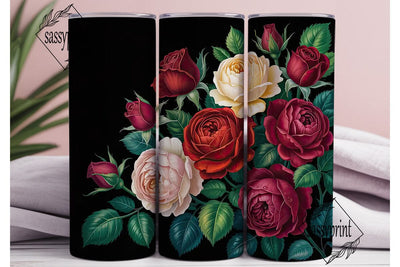 Romantic Rose 20oz Tumbler Wrap Sublimation sassyprint 
