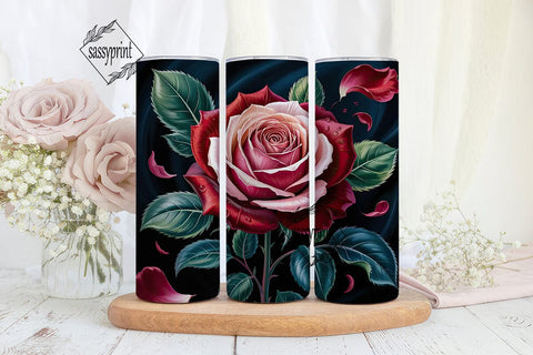 Romantic Rose Garden 20oz Tumbler Wrap Sublimation sassyprint 
