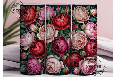 Romantic Rose Garden 20oz Tumbler Wrap Sublimation sassyprint 