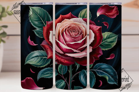 Romantic Rose Garden 20oz Tumbler Wrap Sublimation sassyprint 