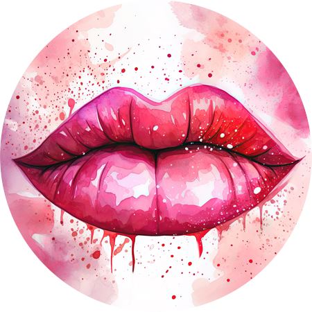 Romantic Round Earring Designs. Red Lips for Valentines Sublimation Createya Design 