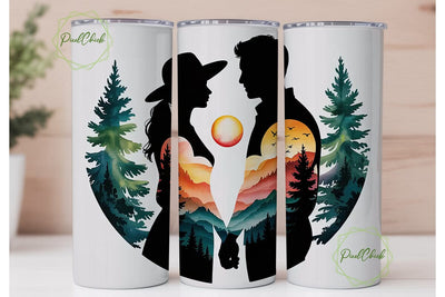 Romantic Sunset Silhouette 20oz Tumbler Sublimation PixelChick 