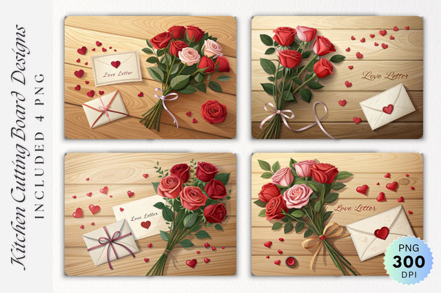 Romantic Table Decor Cutting Board Sublimation Regulrcrative 