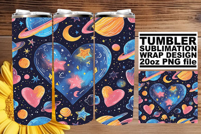 Romantic Tumbler Wrap for Valentine's Day Sublimation afrosvg 