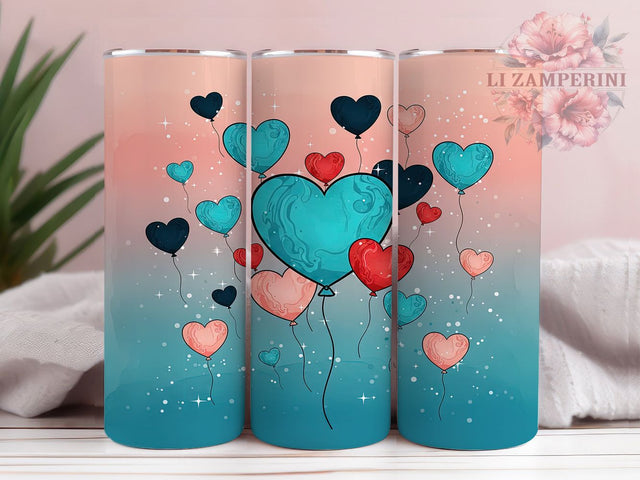Romantic Valentine Heart Tumbler, Romantic Love Pattern, Cute Holiday Design, 20Oz Sublimation Wrap, Elegant Valentine Art, Heart Motif Texture, Tumbler Sublimation Sublimation Li Zamperini 