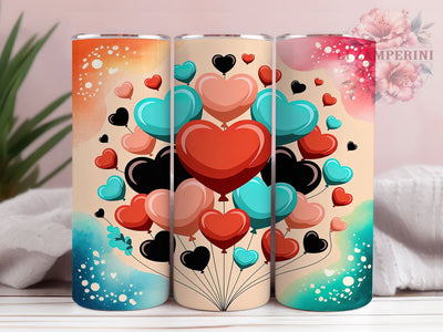 Romantic Valentine Heart Tumbler, Romantic Love Pattern, Cute Holiday Design, 20Oz Sublimation Wrap, Elegant Valentine Art, Heart Motif Texture, Tumbler Sublimation Sublimation Li Zamperini 